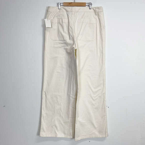 Abound Wide Leg Pants Womens 14 Cream Chinos Cotton Blend NWT - Picture 2 of 16